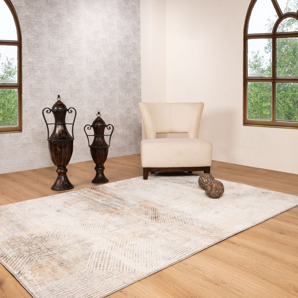 Tapete Decorativo para Oficina - LAVIN ZARIA T2236 - Gris Crema - Rectangular y Circular Varias Medidas - T2236 - 60 x 90 - LAVIN - NOGAL BEAT - Tapetes