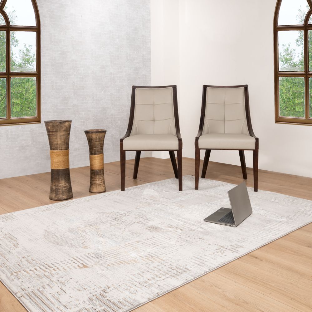 Tapete Decorativo para Recibidor - LAVIN ZARIA T2234 - Gris Crema - Rectangular y Circular Varias Medidas - T2234 - 60 x 90 - LAVIN - NOGAL BEAT - Tapetes