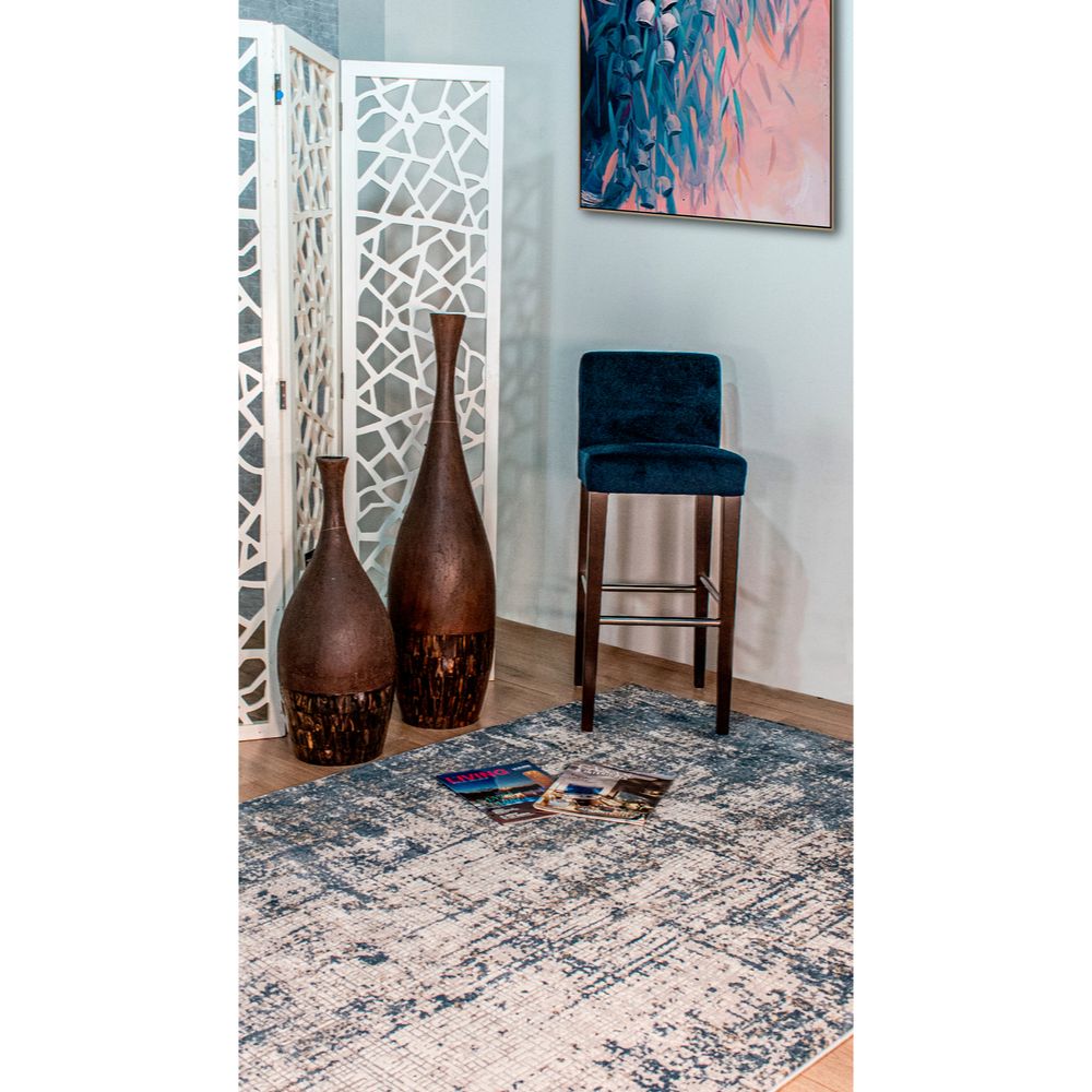 TAPETE LAVIN MARDIN T4004 | Tapete Decorativo para Recepción Hotel Hogar Departamento Sala | AZUL CREMA | Varias Medidas | Rectangular | Interior - T4004-60x90 - LAVIN - NOGAL BEAT - Tapetes