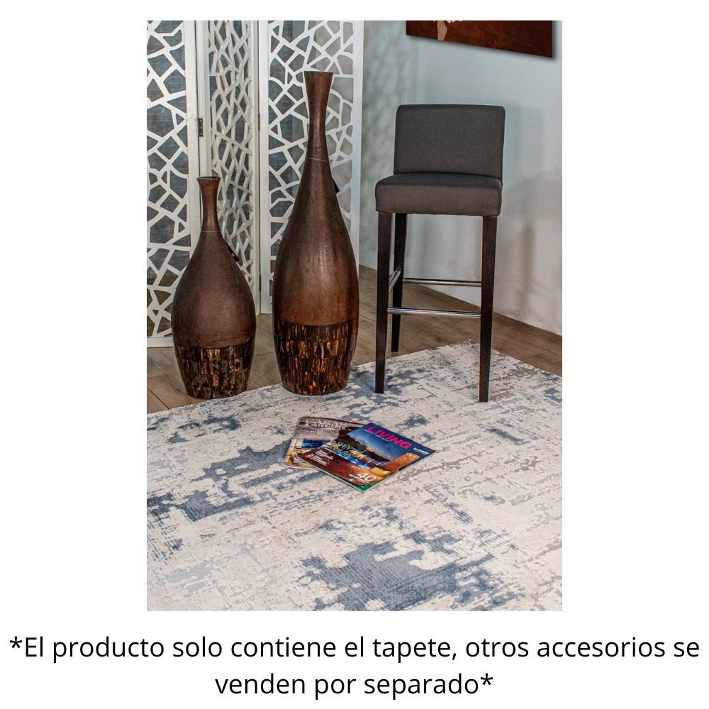 TAPETE LAVIN MARDIN T4007 | Tapete Decorativo para Recepción Hotel Hogar Departamento Sala | AZUL CREMA | Varias Medidas | Rectangular | Interior - T4007-60x90 - LAVIN - NOGAL BEAT - Tapetes