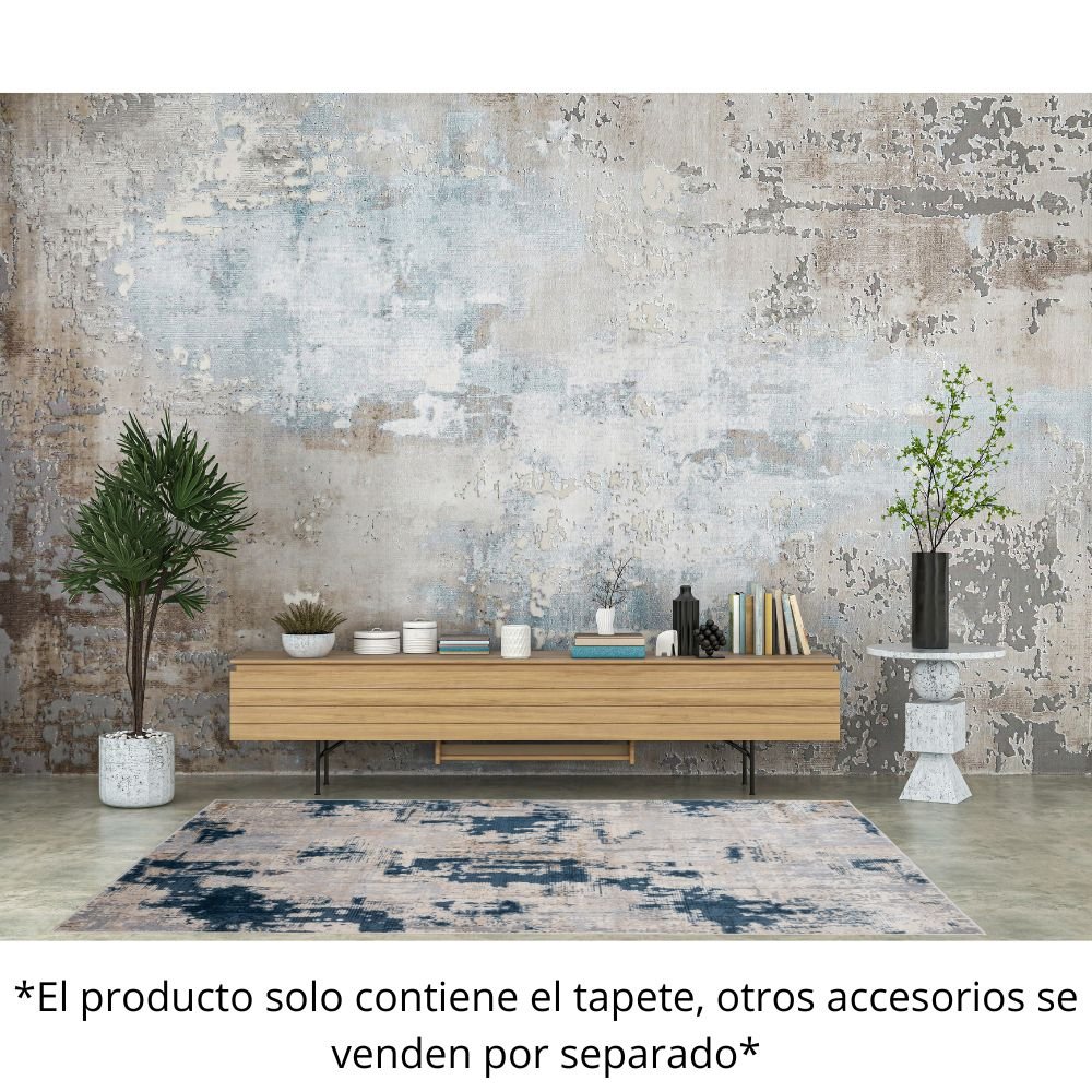TAPETE LAVIN MARDIN T4007 | Tapete Decorativo para Recepción Hotel Hogar Departamento Sala | AZUL CREMA | Varias Medidas | Rectangular | Interior - T4007-60x90 - LAVIN - NOGAL BEAT - Tapetes
