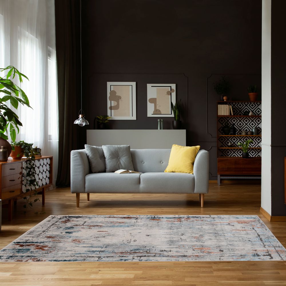 TAPETE LAVIN YEMINA T4041 | Tapete Decorativo para Recepción Hotel Hogar Departamento Sala | GRIS OCRE | Varias Medidas | Rectangular y Circular | Interior - T4041-60 x 90 - LAVIN - NOGAL BEAT - Tapetes