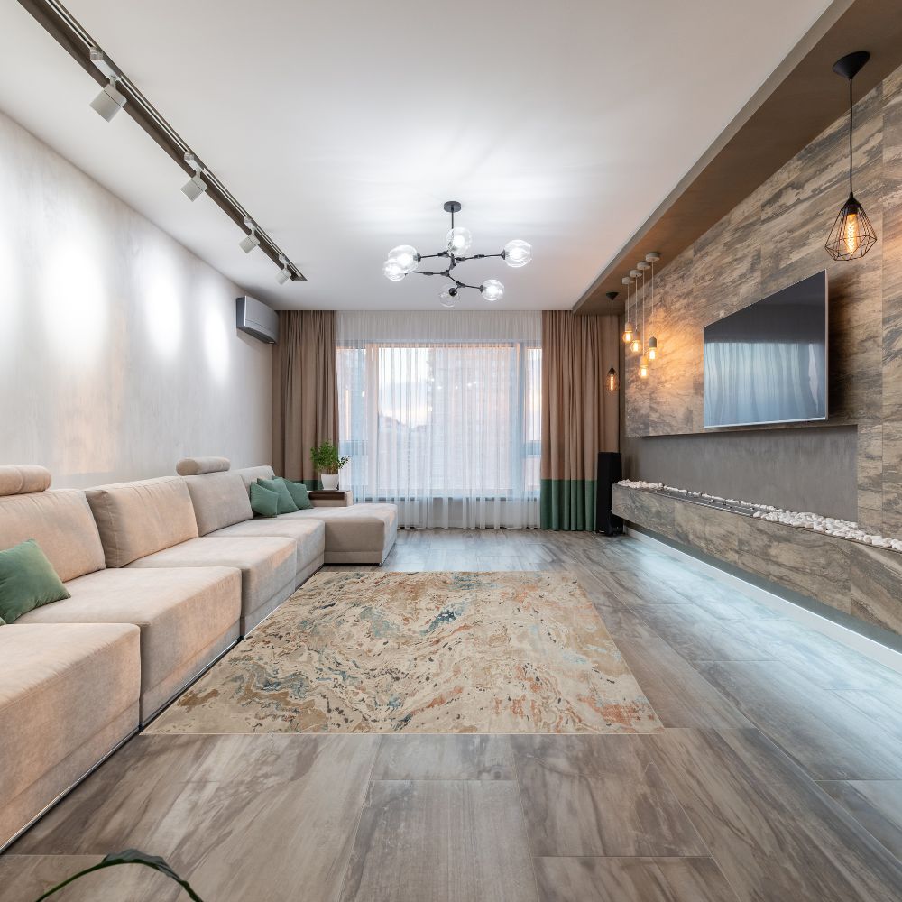 TAPETE LAVIN YEMINA T4043 | Tapete Decorativo para Recepción Hotel Hogar Departamento Sala | GRIS OCRE | Varias Medidas | Rectangular y Circular | Interior - T4043-60 x 90 - LAVIN - NOGAL BEAT - Tapetes