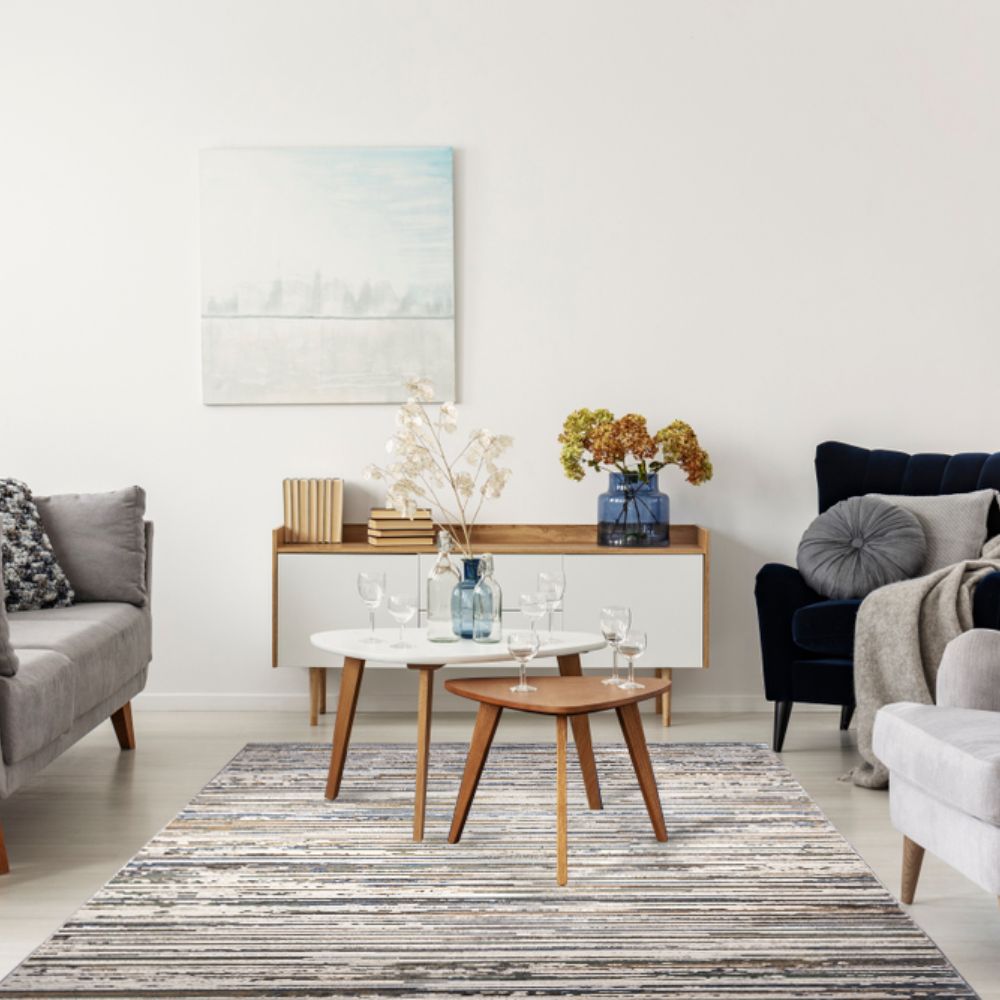 TAPETE LAVIN ZARIA T2200 | Tapete Decorativo para Recepción Hotel Hogar Departamento Sala | GRIS CREMA | Varias Medidas | Rectangular y Circular | Interior - T2200-60 x 90 - LAVIN - NOGAL BEAT - Tapetes