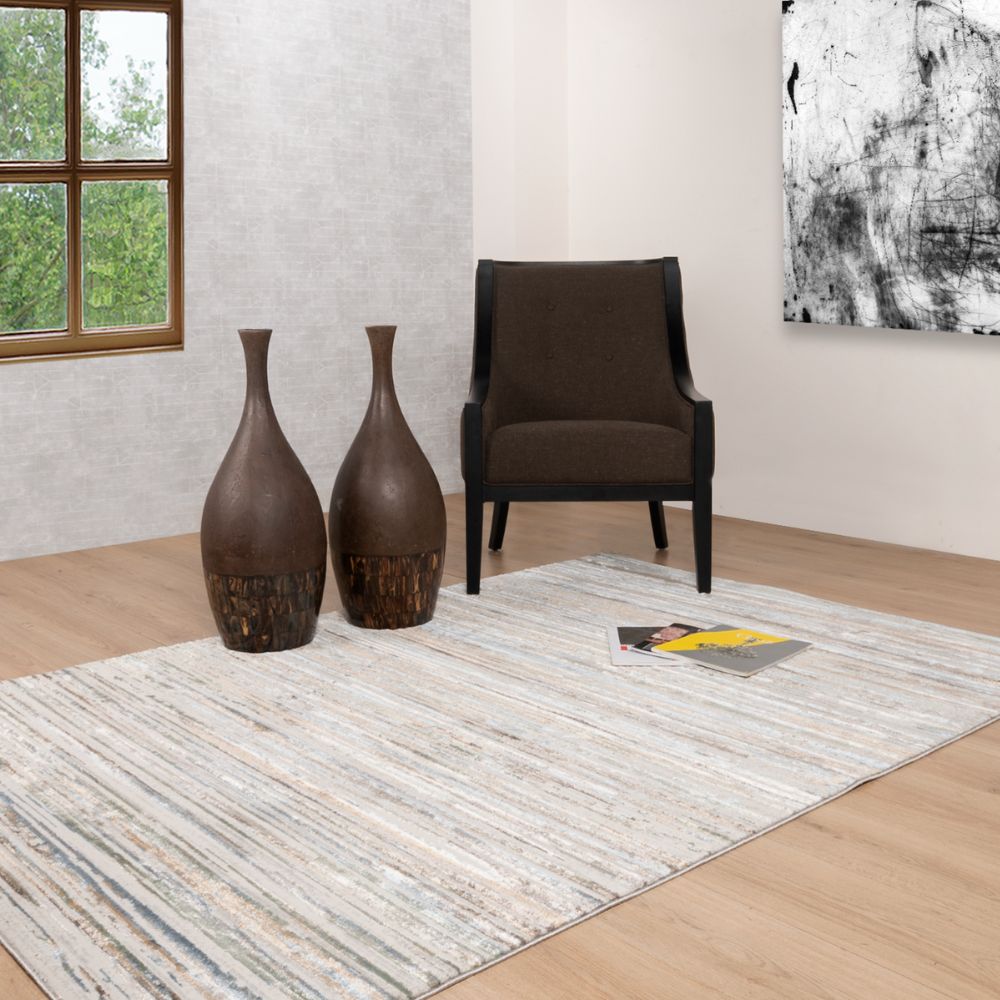 TAPETE LAVIN ZARIA T2200 | Tapete Decorativo para Recepción Hotel Hogar Departamento Sala | GRIS CREMA | Varias Medidas | Rectangular y Circular | Interior - T2200-60 x 90 - LAVIN - NOGAL BEAT - Tapetes
