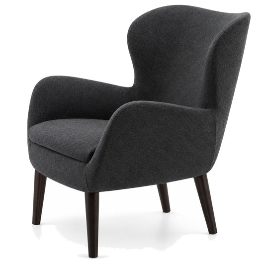 Sillón Ocasional 1 Plaza Respaldo Alto para Lobby - LABENZE SIXTY 155-35004 - Color Único - Poliuretano Inyectado con Base de 4 Puntas en Madera de Fresno Wengué