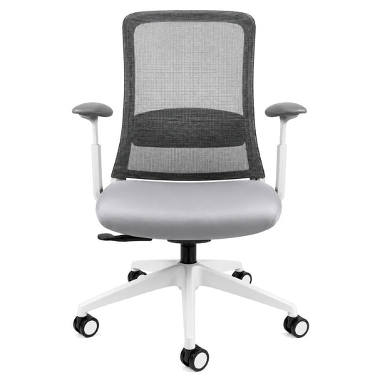 Silla de Oficina Ejecutiva Reclinable sin Cabecera - REQUIEZ CURVE RE-1570G/BC 101-1570G - Color Único - Base de Nylon con Cabecera en Tacto Piel Gris