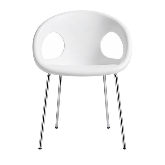 Silla Comercial para cafetería Cafetería - LABENZE DROP 155-15030 - Blanco - Tubular Acero Blanco