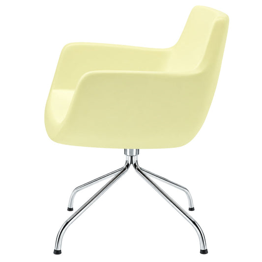 Sillón Ocasional Respaldo Medio con Brazos para Lobby - LABENZE FELICIA 155-30380 - Color Único - Poliuretano Inyectado con Base Giratoria P10 de 4 Puntas en Tubular Cromado