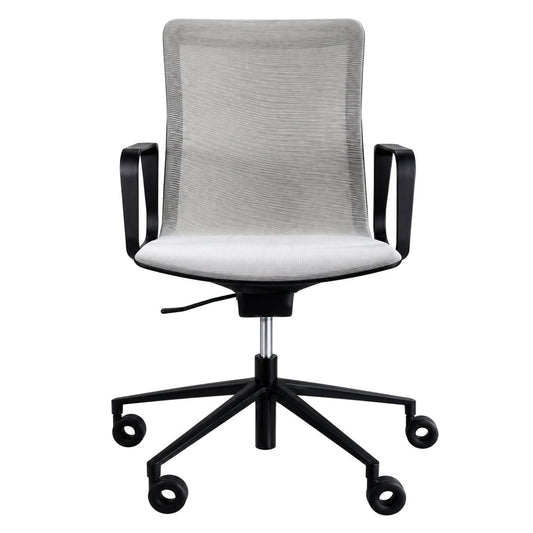 Silla de Oficina Ejecutiva Rail Respaldo Medio - REQUIEZ RAIL RE-3031GR 101-3031G - Color Único - Mesh Gris con Base de Aluminio en Pintura Electrostática