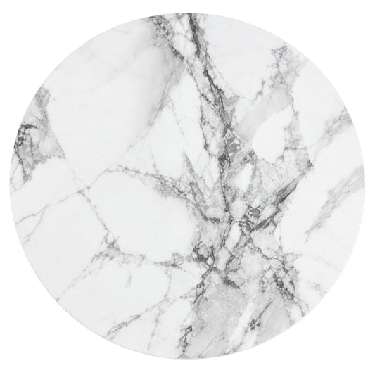 Cubierta Circular D-90 para Mesa de Exterior - LABENZE CUBIERTA COMPACT circular 160-CDI90 - White Marble - Compact de 1.3 cm de Espesor Resistente a la Intemperie