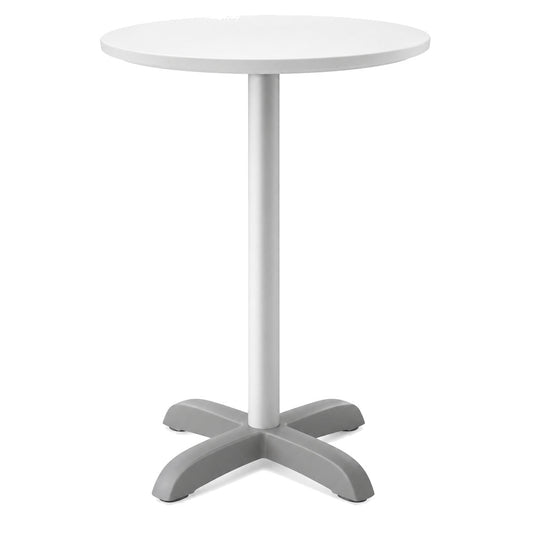 Mesa Periquera Circular D-70 para Bar y Cafetería - LABENZE MESA DODO 160-07041 - Blanco - Cubierta de Polipropileno con Columna de Aluminio Altura 1.10 m