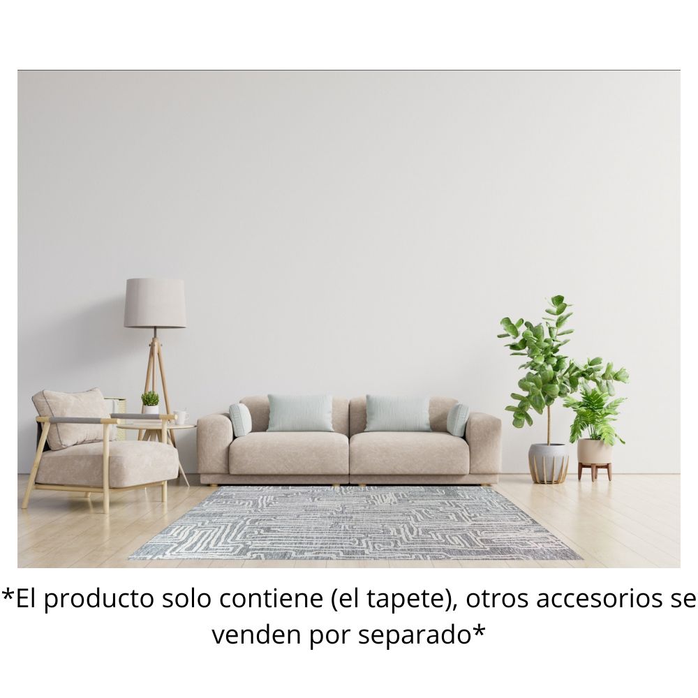 TAPETE LAVIN BALLY N2005 | Tapete Decorativo para Recepción Hotel Hogar Departamento Sala | GRIS BEIGE | Varias Medidas | Rectangular | Interior | Hotel Habitación Airbnb Sala Recamara Estudio