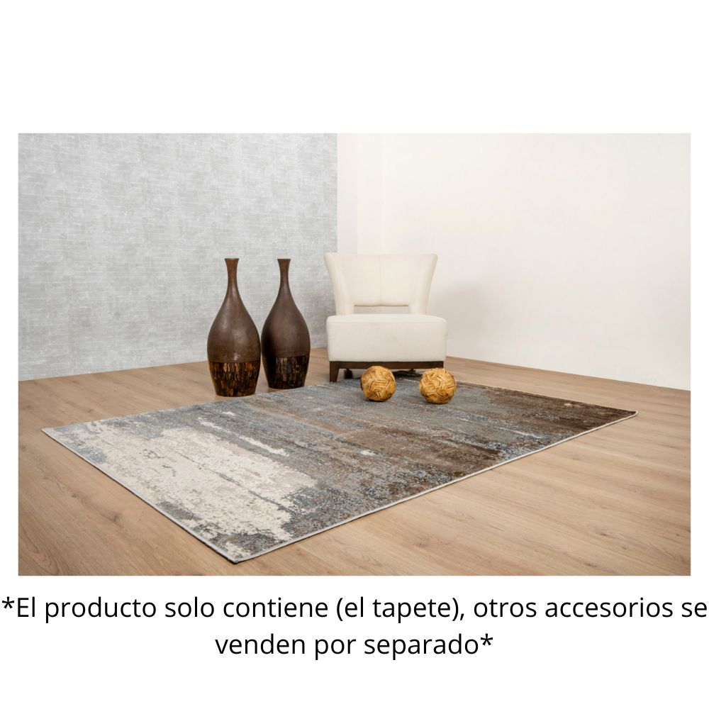 TAPETE LAVIN BESNI T4035 | Tapete Decorativo para Recepción Hotel Hogar Departamento Sala | GRIS ORO | Varias Medidas | Rectangular Circular| Interior | Hotel Habitación Airbnb Sala Recamara Estudio
