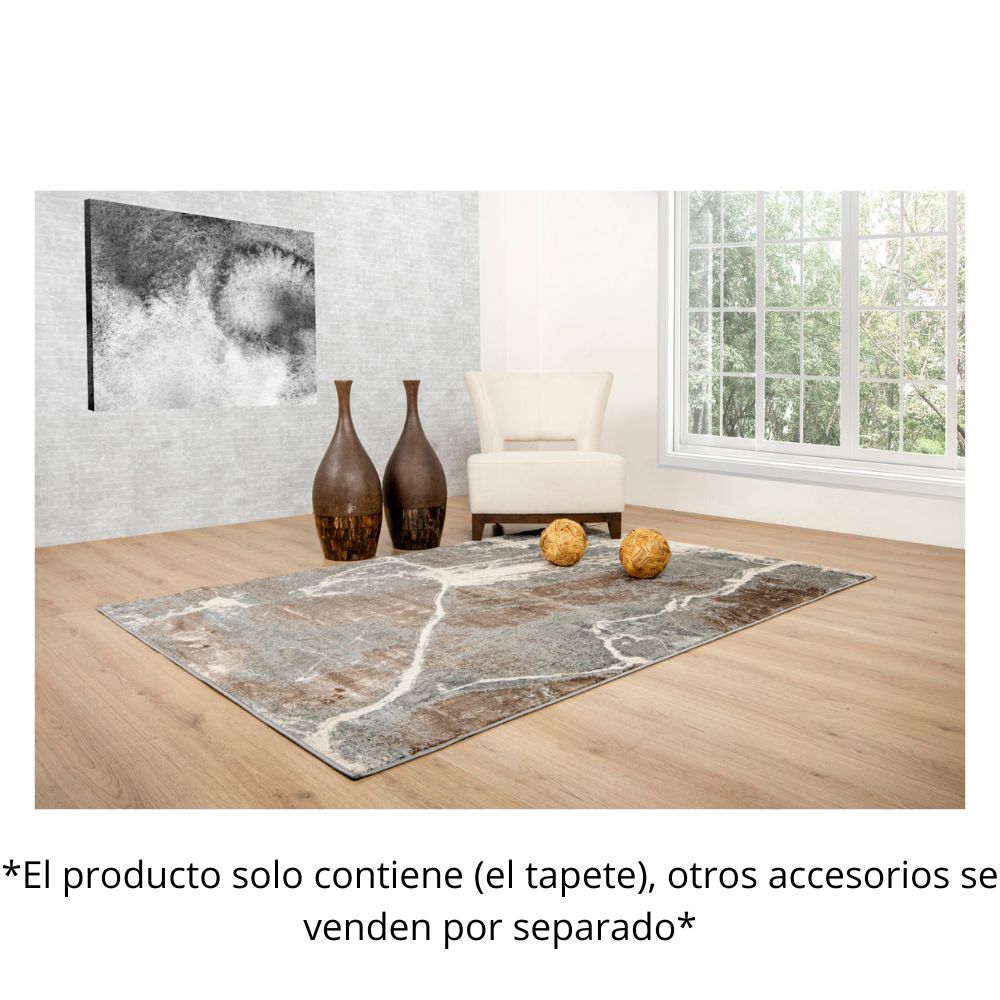 TAPETE LAVIN BESNI T4036 | Tapete Decorativo para Recepción Hotel Hogar Departamento Sala | GRIS ORO | Varias Medidas | Rectangular Circular | Interior | Hotel Habitación Airbnb Sala Recamara Estudio