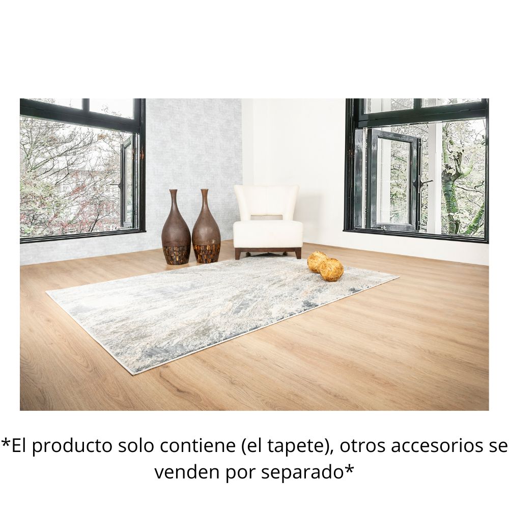 TAPETE LAVIN BESNI T4053 | Tapete Decorativo para Recepción Hotel Hogar Departamento Sala | GRIS ORO | Varias Medidas | Rectangular Circular | Interior | Hotel Habitación Airbnb Sala Recamara Estudio