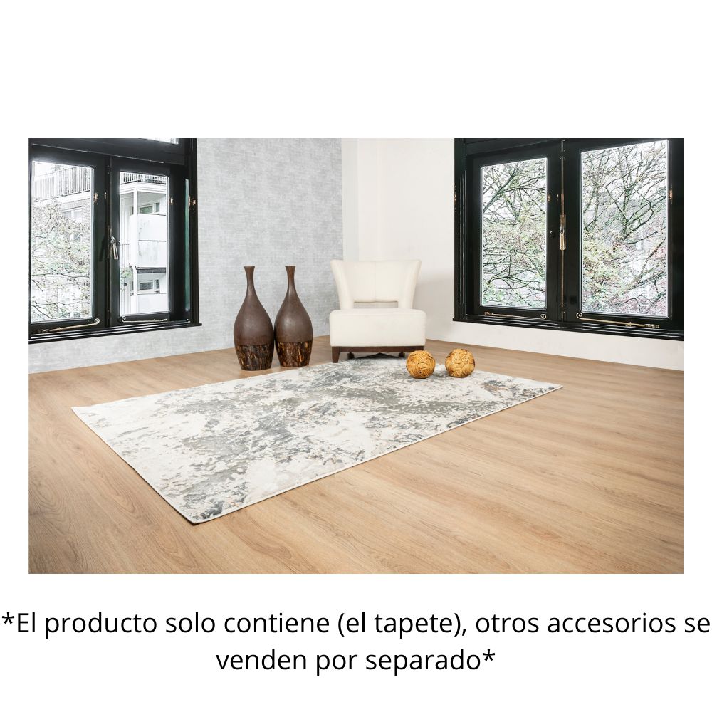 TAPETE LAVIN BESNI T4055 | Tapete Decorativo para Recepción Hotel Hogar Departamento Sala | GRIS ORO | Varias Medidas | Rectangular Circular | Interior | Hotel Habitación Airbnb Sala Recamara Estudio