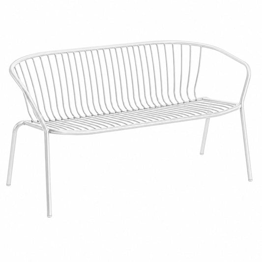 Banca Labenze Amitha 155-22720 | Estructura de metal, 2 plazas, apilable, pintura para exterior | Nogal Beat · banco de terraza, banca de exterior