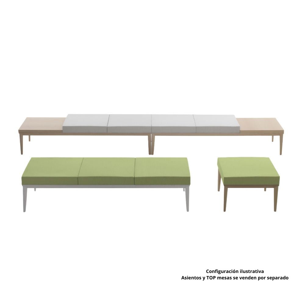 Base de Sala de Espera Modular de Diferentes Plazas - LABENZE ZELIG - Madera Natural Mesa De Hotel Mesa De Lounge Mesa De Lobby Mesa Funcional Mesa Duradera Mesa De Fácil Mantenimiento Mobiliario De Hostelería Mobiliario De Restaurante Mobiliario De Bar  Mobiliario Para Salas De Espera 