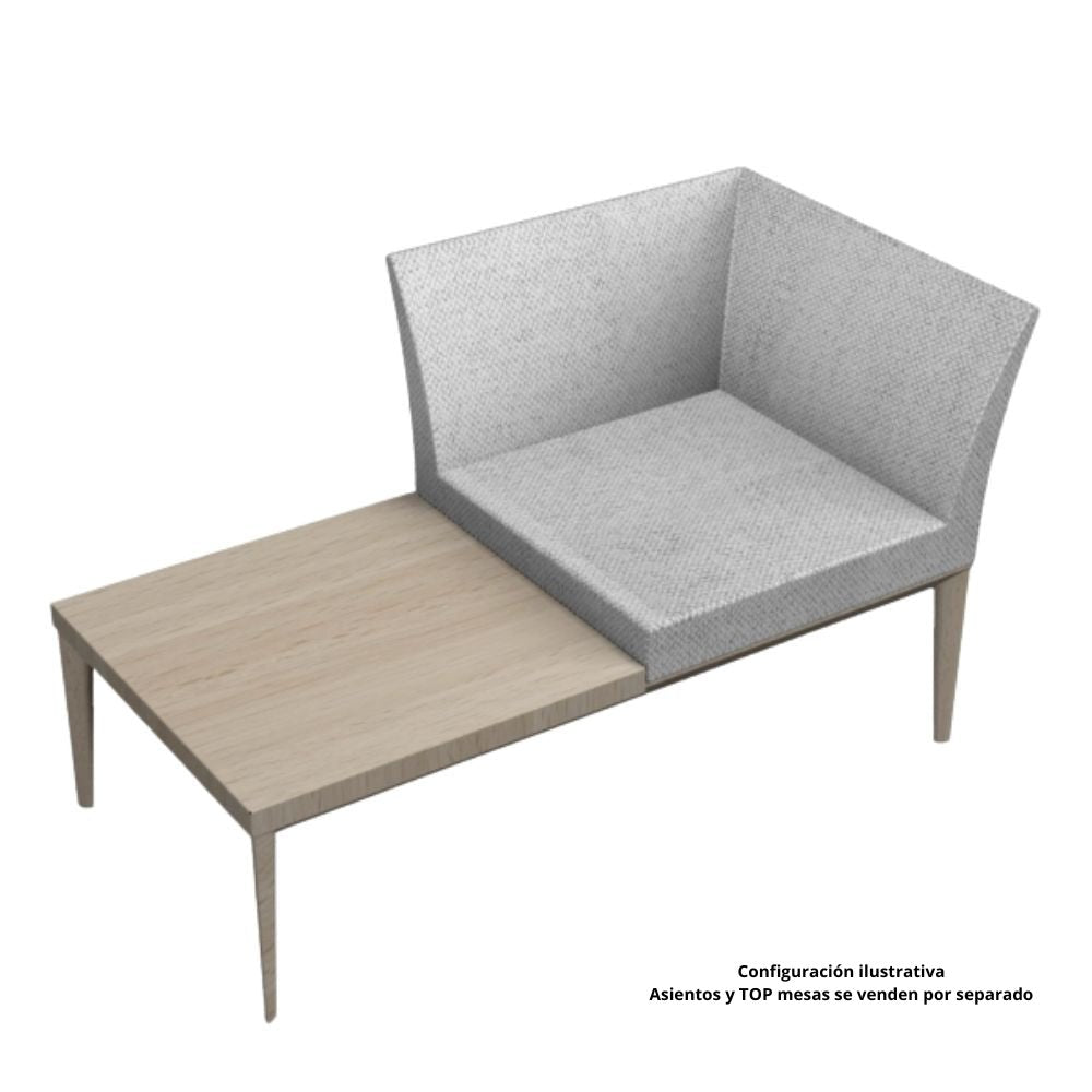 Base de Sala de Espera Modular de Diferentes Plazas - LABENZE ZELIG - Madera Natural Mesa De Hotel Mesa De Lounge Mesa De Lobby Mesa Funcional Mesa Duradera Mesa De Fácil Mantenimiento Mobiliario De Hostelería Mobiliario De Restaurante Mobiliario De Bar  Mobiliario Para Salas De Espera 