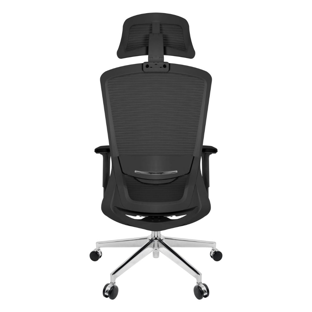 SILLA NOGAL BEAT E-20801N | Silla Gerencial | Base Metálica | Asiento Poliuretano | Descansabrazos Ajustable | Soporte Lumbar Acojinado Ajustable | Cabecera Ajustable | Negro | Interior | Oficina Gerencia Gerencial Gerente Jefe Trabajo Área Laboral