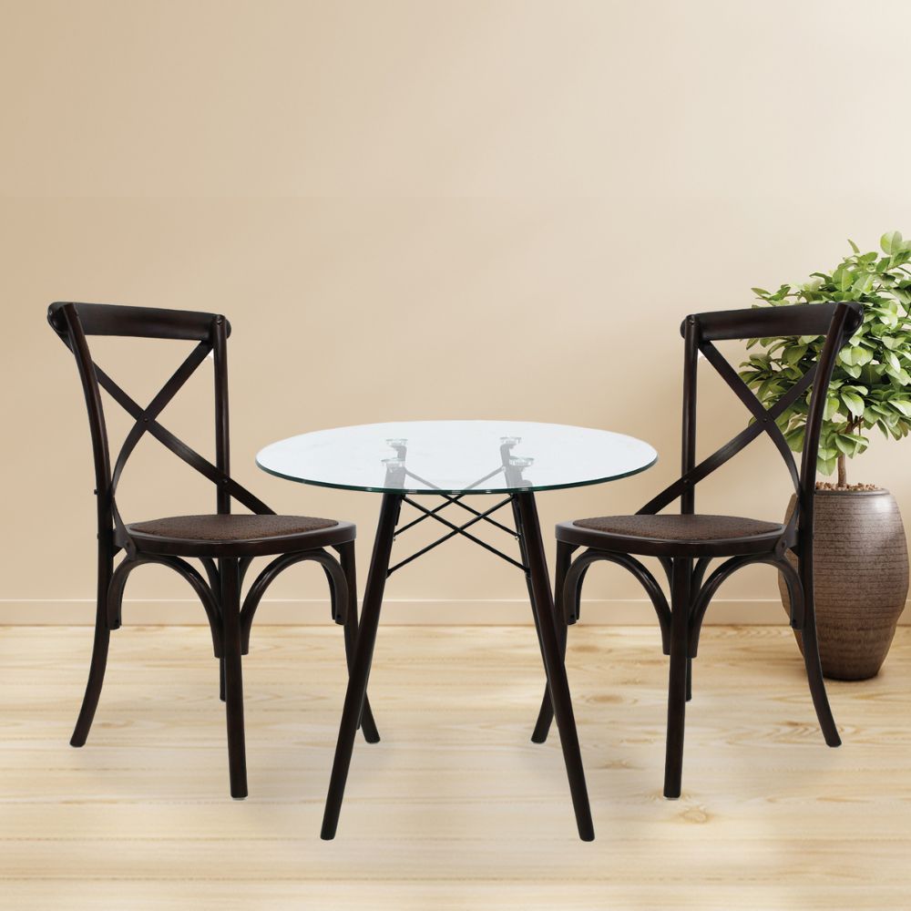 SILLA KINGSTRONG CROSSBACK MOB-6043F SILL0903556 | Silla Ocasional Comercial Decorativa | Base 4 Puntas | Estilo Escandinavo | Madera Asiento Texturizado | Interior