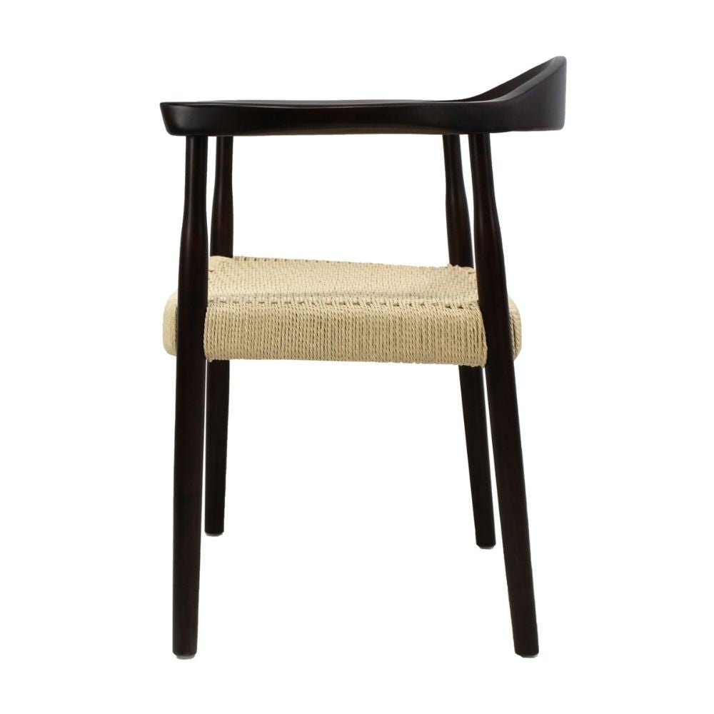 SILLA KINGSTRONG GUIZA MOB-313A SILL0903559 | Silla Ocasional Decorativa Descanso Modernidad | Base 4 Puntas Estilo Escandinavo | Asiento Trenzado | Madera | Interior