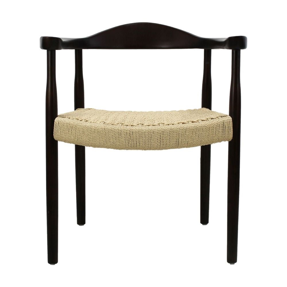 SILLA KINGSTRONG GUIZA MOB-313A SILL0903559 | Silla Ocasional Decorativa Descanso Modernidad | Base 4 Puntas Estilo Escandinavo | Asiento Trenzado | Madera | Interior