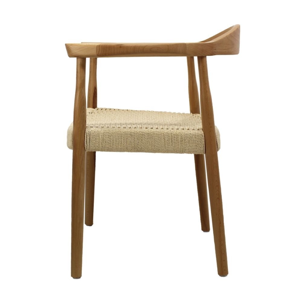 SILLA KINGSTRONG GUIZA MOB-313A SILL0903559 | Silla Ocasional Decorativa Descanso Modernidad | Base 4 Puntas Estilo Escandinavo | Asiento Trenzado | Madera | Interior