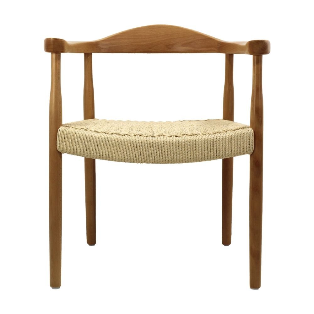 SILLA KINGSTRONG GUIZA MOB-313A SILL0903559 | Silla Ocasional Decorativa Descanso Modernidad | Base 4 Puntas Estilo Escandinavo | Asiento Trenzado | Madera | Interior