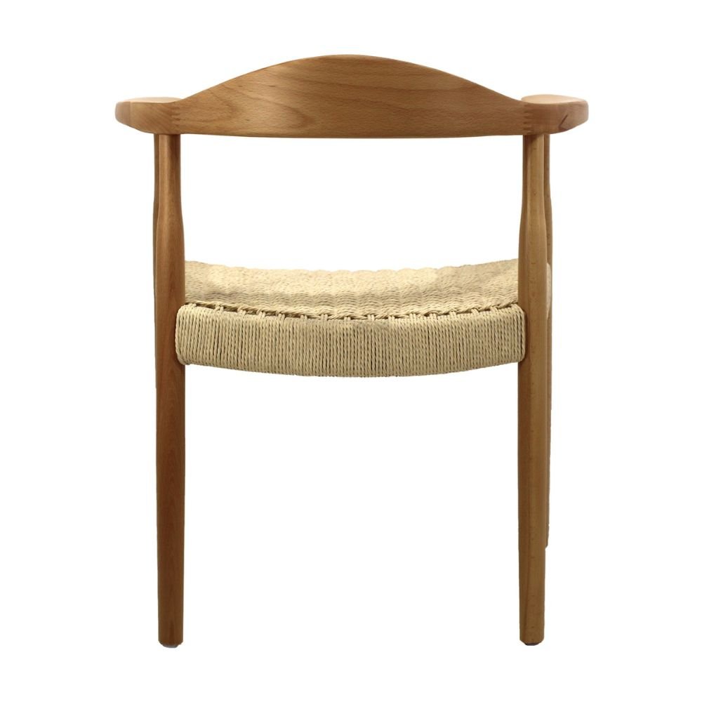 SILLA KINGSTRONG GUIZA MOB-313A SILL0903559 | Silla Ocasional Decorativa Descanso Modernidad | Base 4 Puntas Estilo Escandinavo | Asiento Trenzado | Madera | Interior