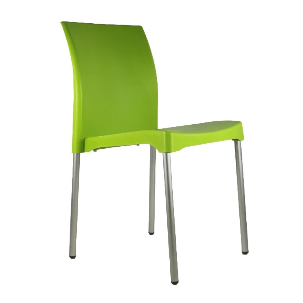 SILLA KINGSTRONG VIVANTI PLASTICO SILL0020357 | Silla Estilizada Áreas de Espera Cafetería | Base 4 Puntas | Terminado Anodizado | Polipropileno | Interior + Exterior