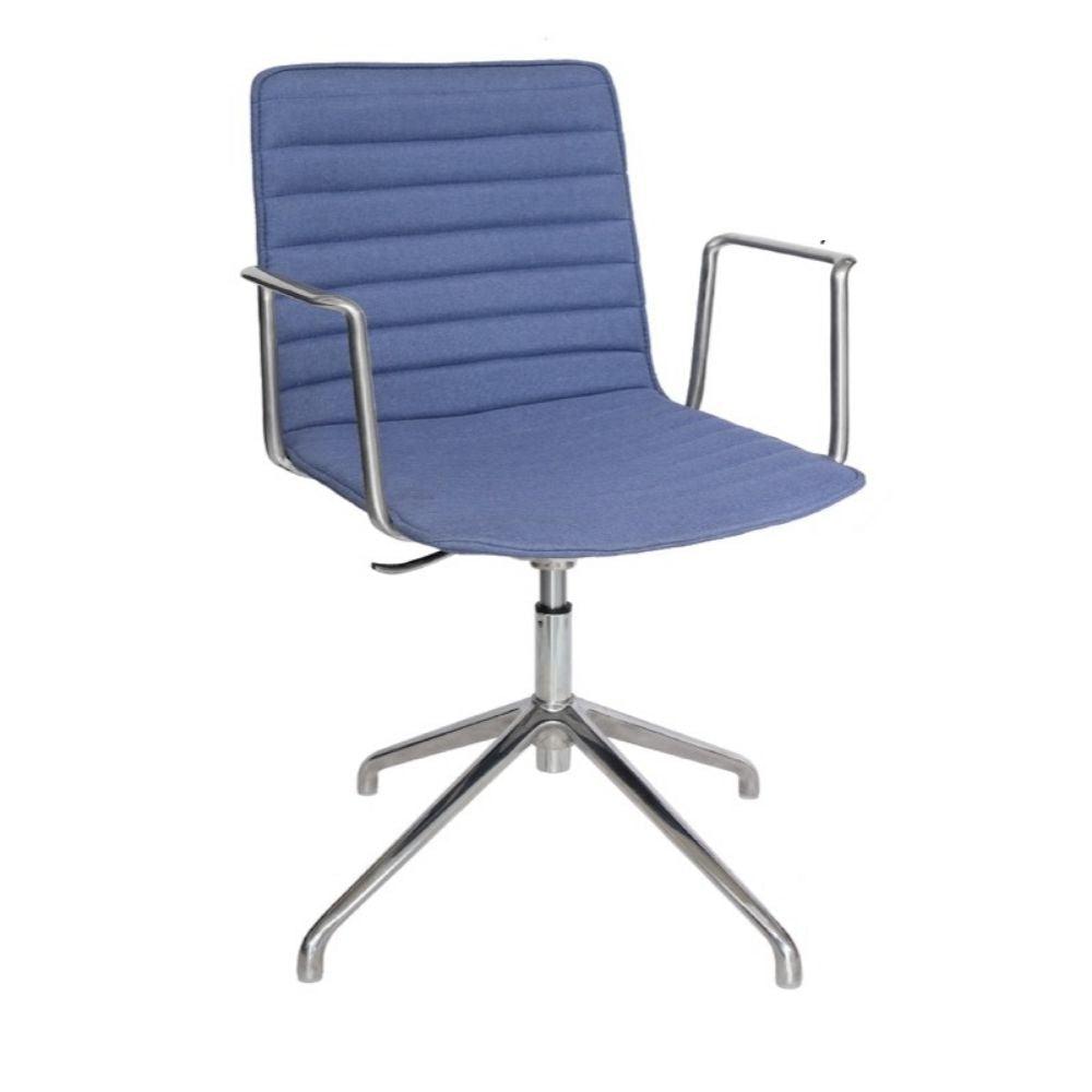 SILLA OFFIHO BLACK ENEAS OHV-144 ALUMINIO | Respaldo Bajo | Base Estrella de 4 puntas | Azul | Tapizado | Interior | Oficina Despacho