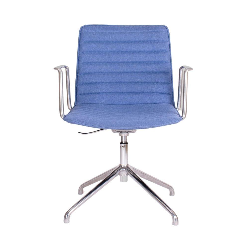 SILLA OFFIHO BLACK ENEAS OHV-144 ALUMINIO | Respaldo Bajo | Base Estrella de 4 puntas | Azul | Tapizado | Interior | Oficina Despacho