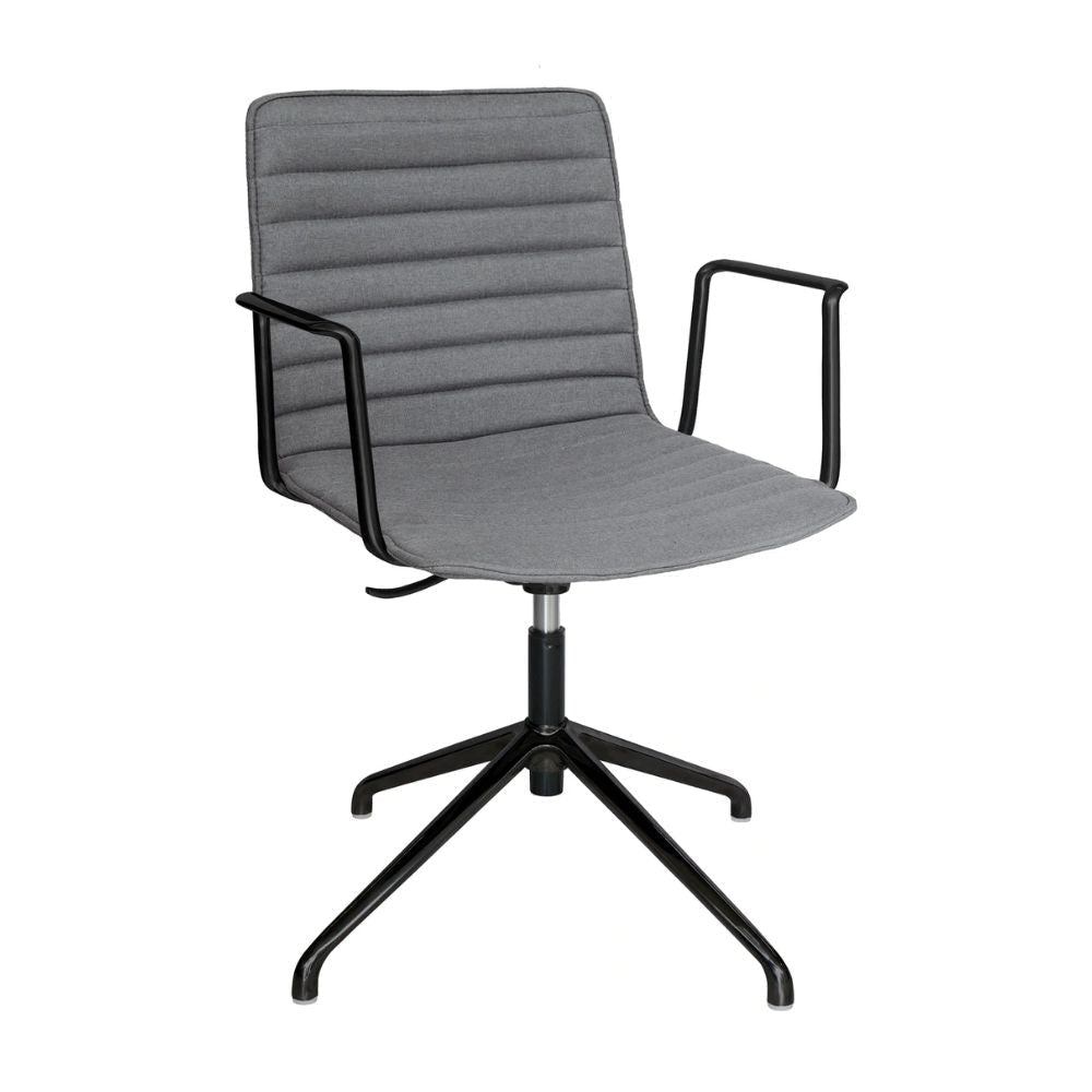 SILLA OFFIHO BLACK ENEAS OHV-144negro | Silla Visitante | Base 4 Puntas | Tapizado | Interior | Despacho Oficina