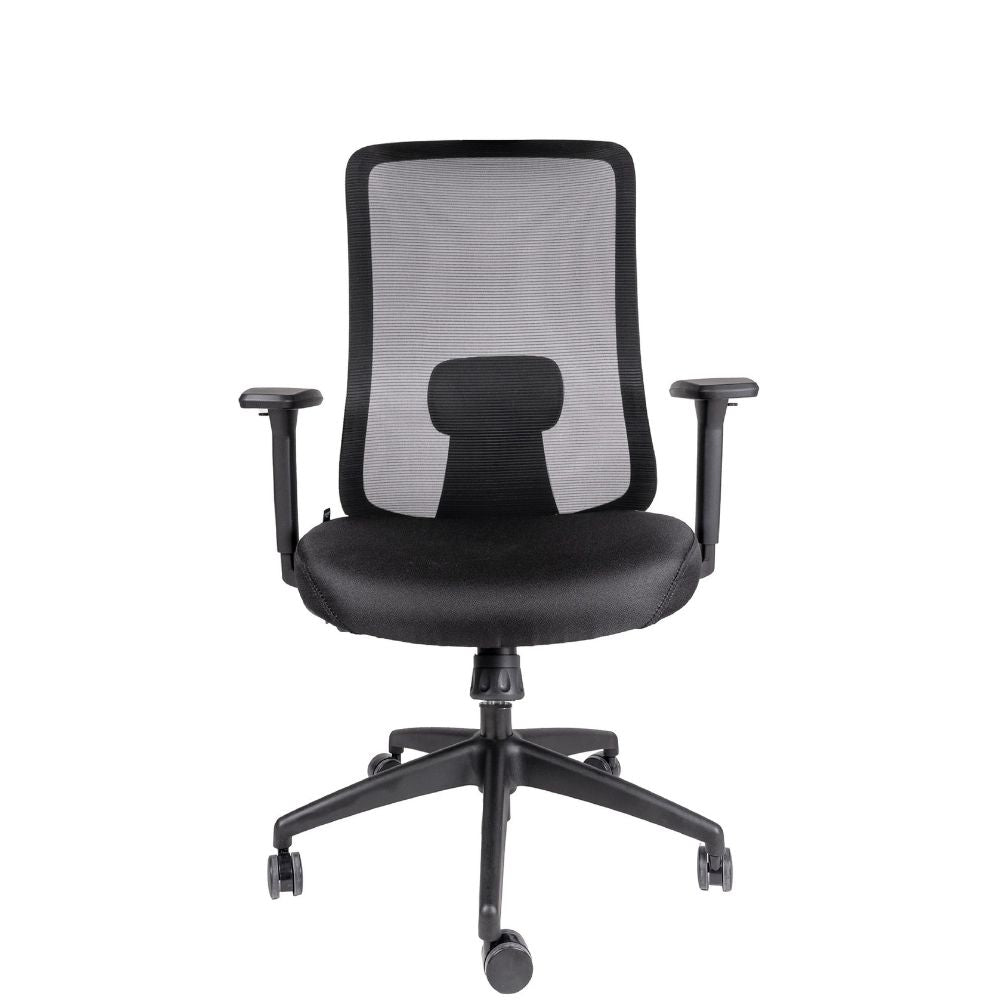 SILLA OFFIHO CREW OHE-112 NEGRO | Silla Operativa | Diseño Ergonómico | Base Estrella | Respaldo en Malla | Interior | Oficina Despacho