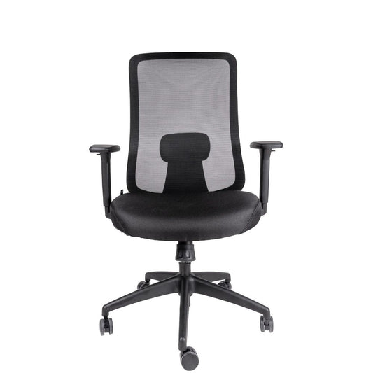 SILLA OFFIHO CREW OHE-112 NEGRO | Silla Operativa | Diseño Ergonómico | Base Estrella | Respaldo en Malla | Interior | Oficina Despacho