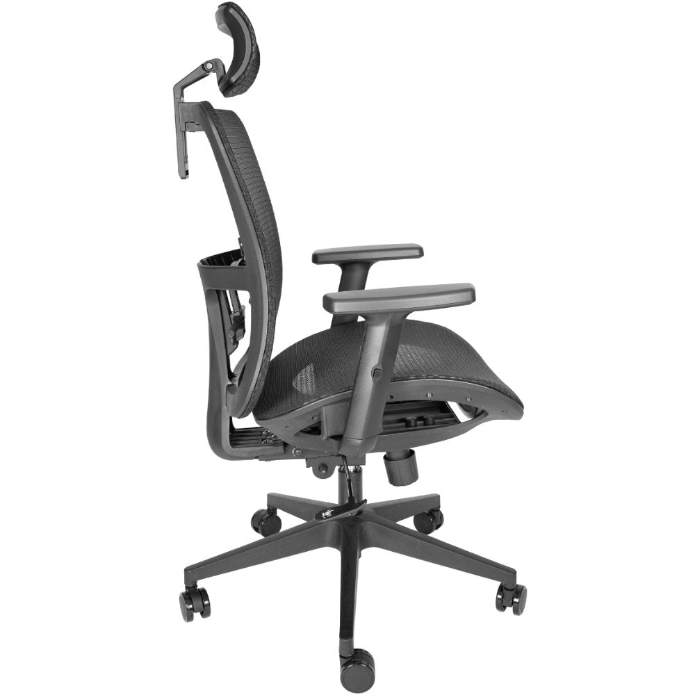 SILLA OFFIHO DRACO OHE-605 NEGRO | Silla Ejecutiva | Diseño Ergonómico | Respaldo Alto | Estrella Pentagonal | Interior | Oficina Despacho