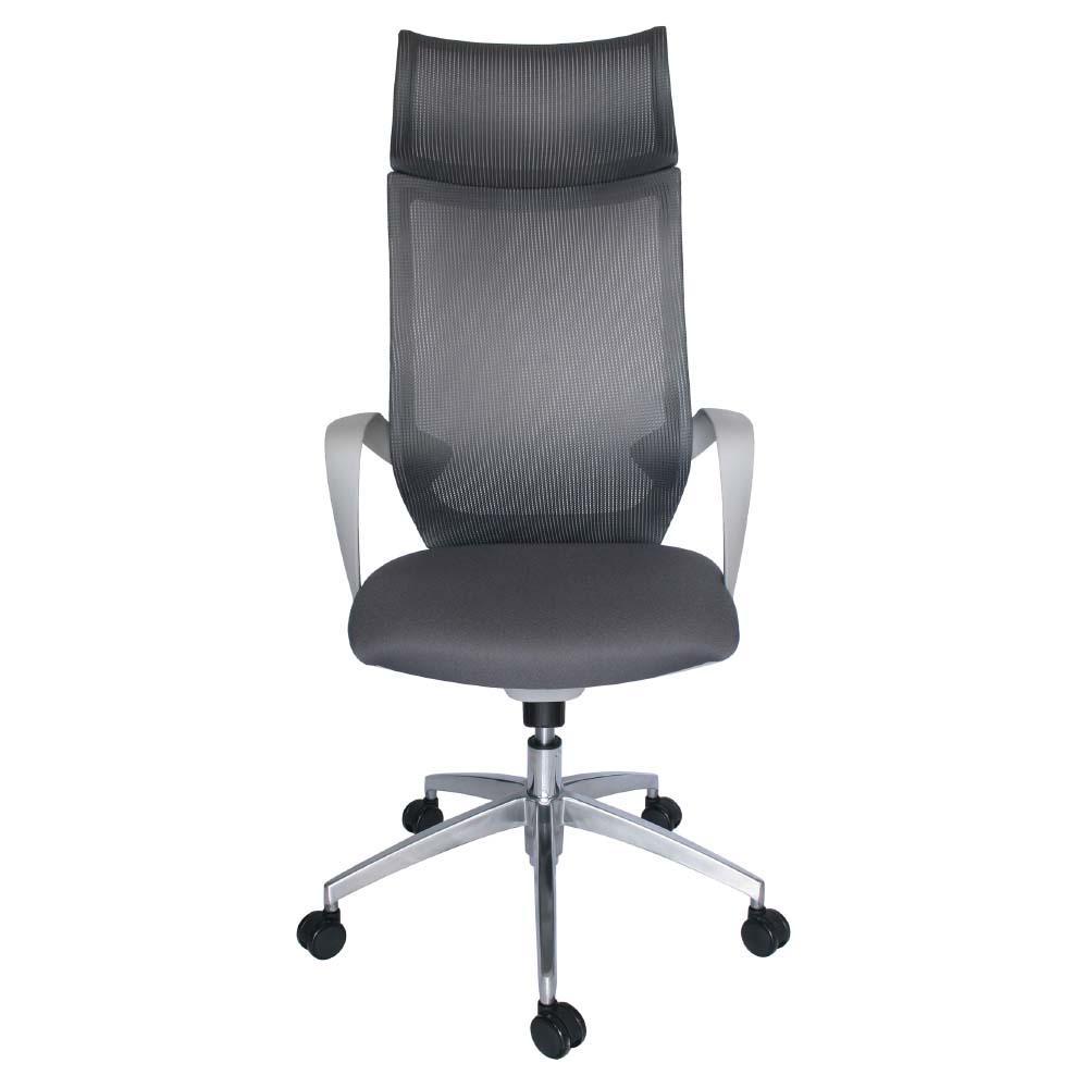 SILLA OFFIHO EQUA OHE-185gris | Silla Ejecutiva Diseño Ergonómico Directiva Oficina Principal | Altura Ajustable | Respaldo Alto Gris | Varios Colores Asiento | Tapizable | Interior