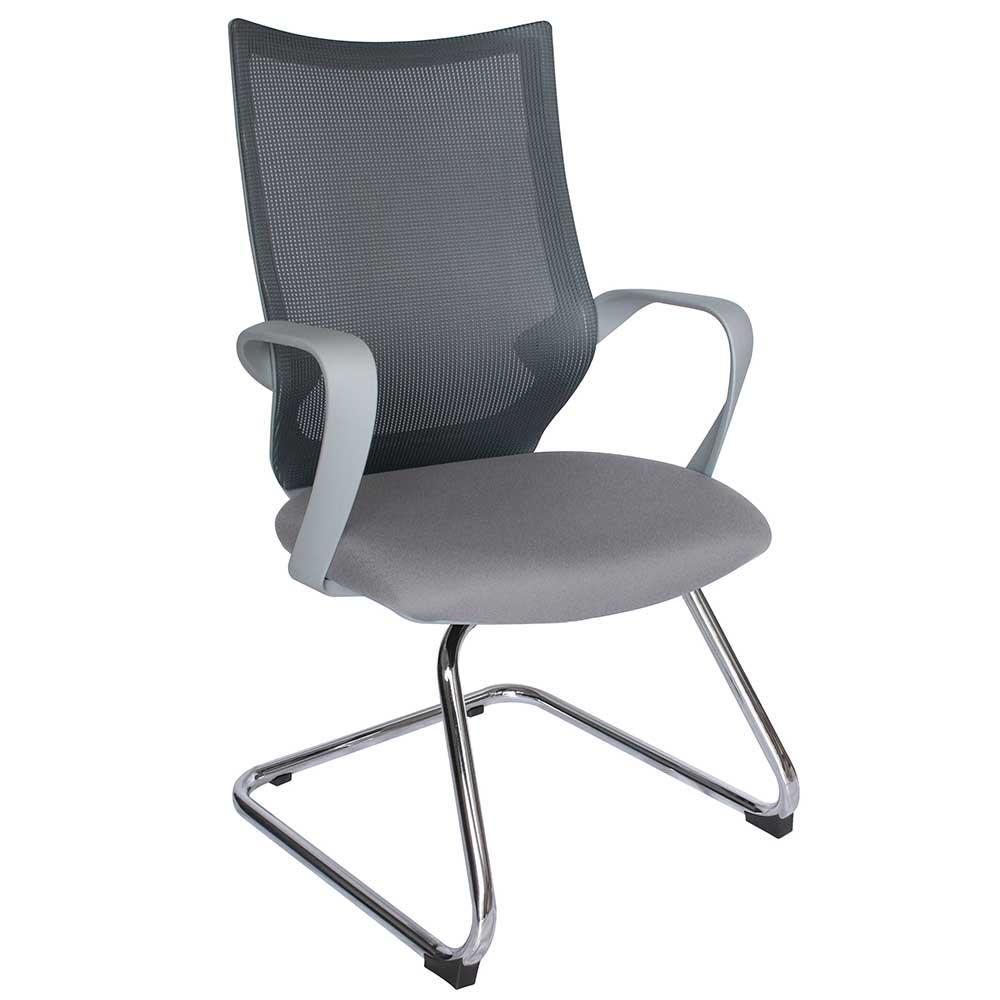 SILLA OFFIHO EQUA OHV-188gris | Silla Visita Oficina Area Trabajo | Base Trineo | Respaldo Malla Gris | Interior