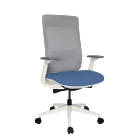 SILLA OFFIHO QUO OHE-803BLANCO | Silla Operativa | Diseño Ergonómico | Respaldo Alto | Base Estrella | Asiento Tapizado | Interior | Oficina Despacho