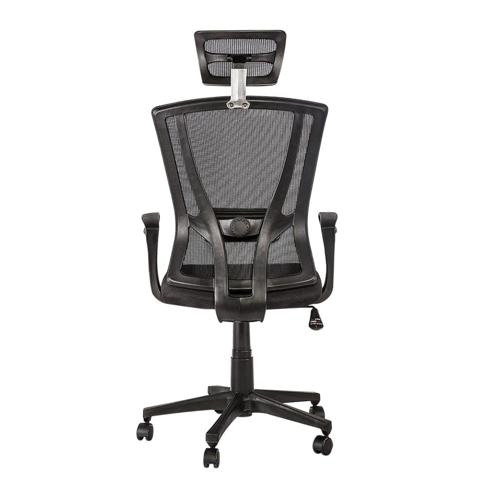 Silla De Oficina Ejecutiva Soporte Lumbar - ALBAR BREAK-E - Negro - Asiento Tapizado y Respaldo En Malla