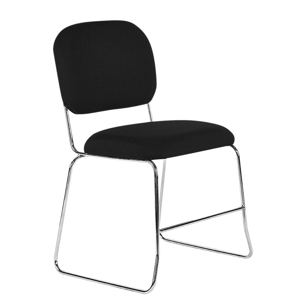 Silla De Oficina Visita - ALBAR AB-900 CRC - Negro - Asiento Tapizado y Base Terminado en Cromo