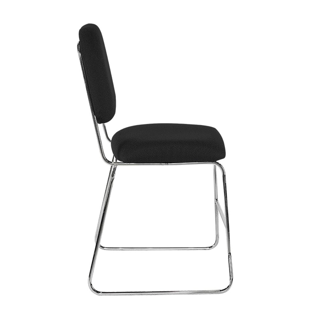 Silla De Oficina Visita - ALBAR AB-900 CRC - Negro - Asiento Tapizado y Base Terminado en Cromo