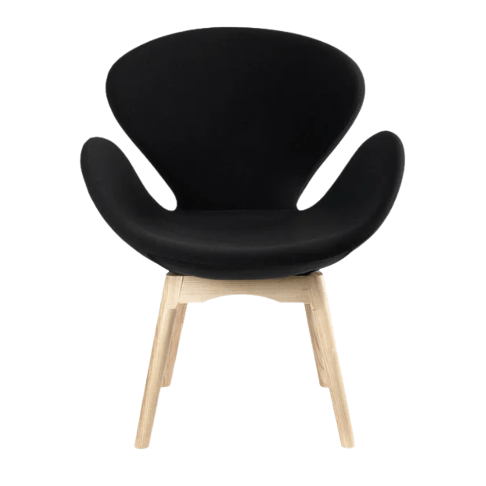 Silla de oficina NOGAL BEAT SWAN con asiento y respaldo tapizados en una pieza ergonómica y brazos fijos