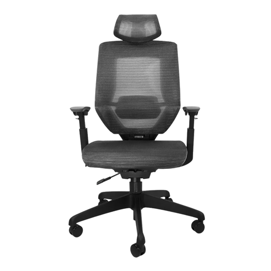 Silla de oficina MOBILIARIO EN MOVIMIENTO Ucrania con respaldo en malla transpirable y brazos 3D.