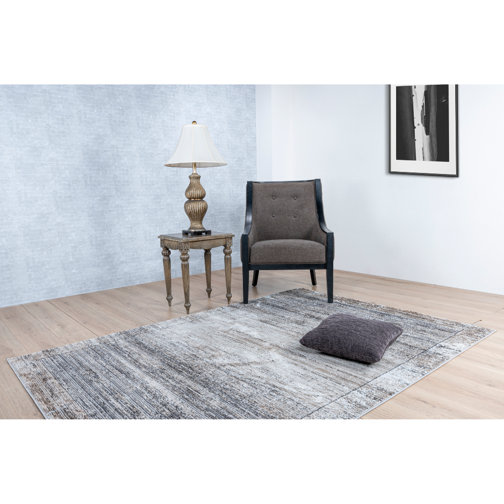 TAPETE NOGAL BEAT AMINA T5137 | Tapete Decorativo Habitación Interiores | Tono: Gris | Varias Medidas | Rectangular | Interior