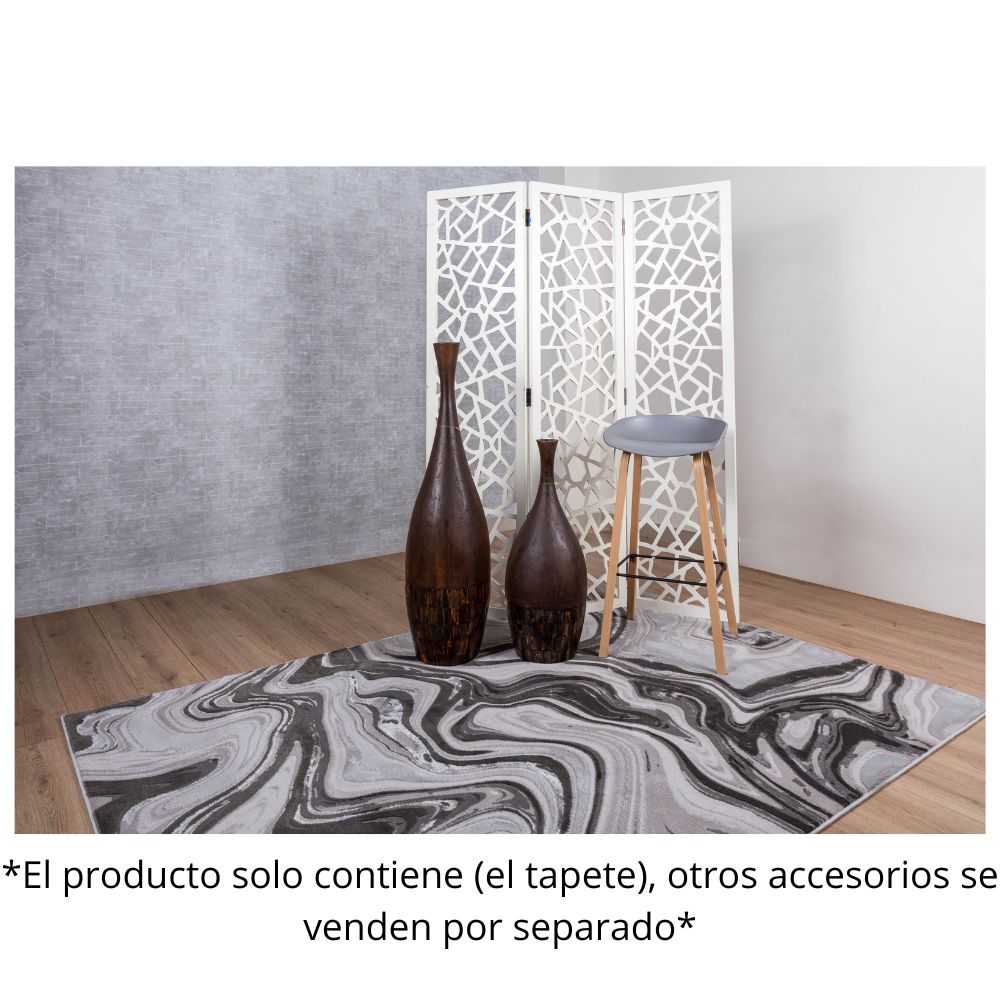 TAPETE LAVIN AYDA T9018 | Tapete Decorativo para Recepción Hotel Hogar Departamento Sala | GRIS PLATA | Varias Medidas | Rectangular | Interior | Hotel Habitación Airbnb Sala Recamara Estudio