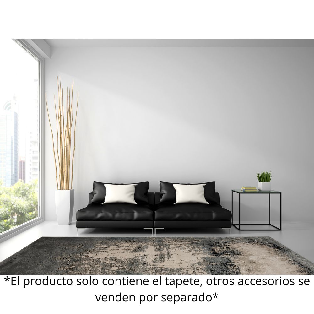 Tapete Decorativo para Estudio o Biblioteca - NOGAL BEAT BELMA U6025 - Plata Negro - Rectangular Varias Medidas