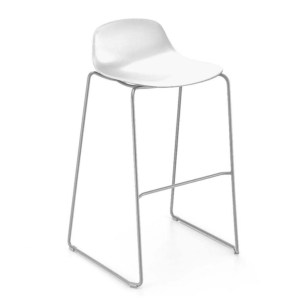 Taburete Comercial - INFINITI PURE LOOP MINI H76 TRINEO - Varios Colores - Asiento en Policarbonato - Base Metálica Trineo